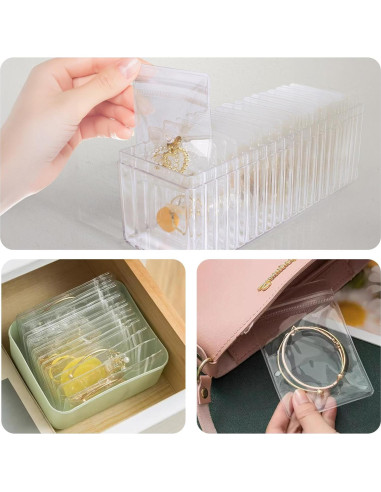 20 Bolsas de Joyería Antitarnish PVC Ymapinc 6x8 cm Transparente