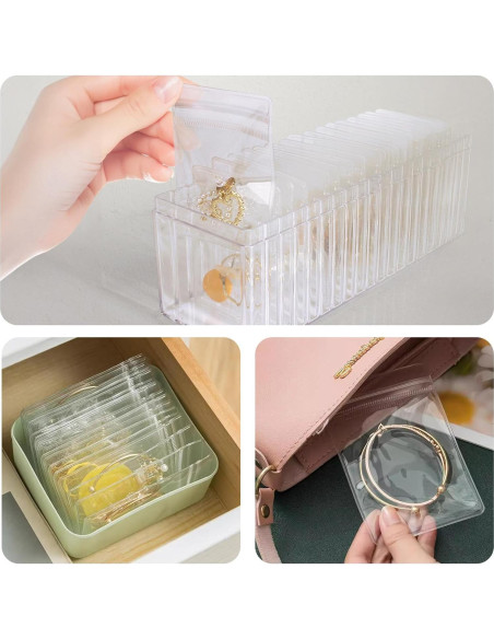 20 Bolsas de Joyería Antitarnish PVC Ymapinc 6x8 cm Transparente