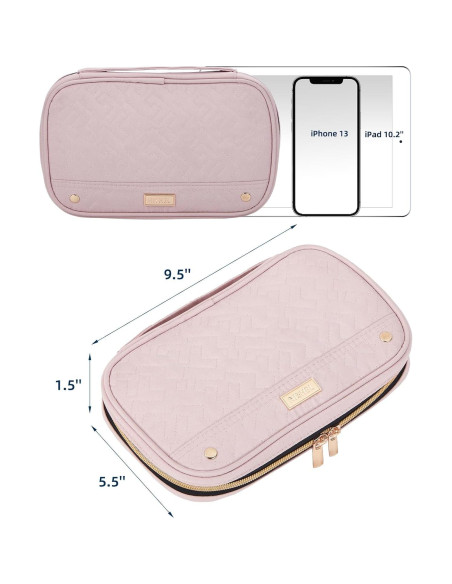 Estuche de Joyería NISHEL Rosa Organizador Compacto 24.1x14cm