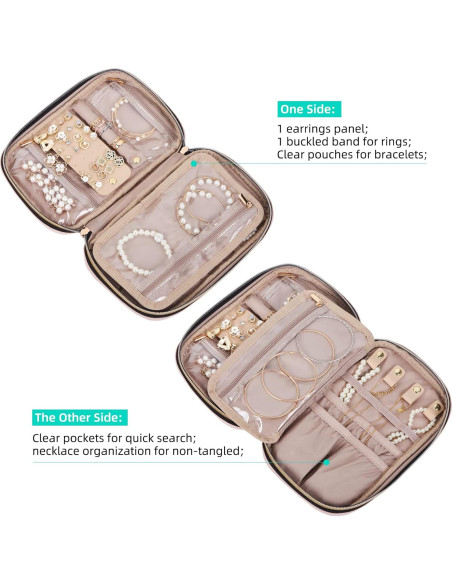 Estuche de Joyería NISHEL Rosa Organizador Compacto 24.1x14cm