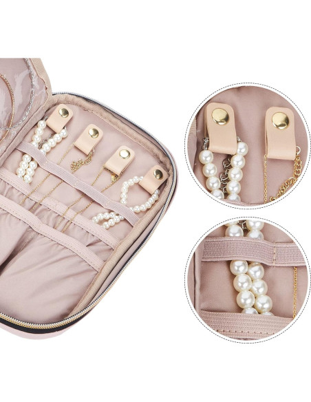 Estuche de Joyería NISHEL Rosa Organizador Compacto 24.1x14cm