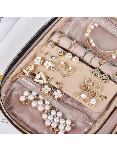 Estuche de Joyería NISHEL Rosa Organizador Compacto 24.1x14cm