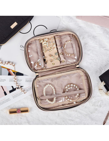 Estuche de Joyería NISHEL Rosa Organizador Compacto 24.1x14cm
