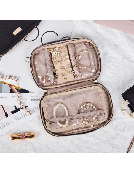 Estuche de Joyería NISHEL Rosa Organizador Compacto 24.1x14cm