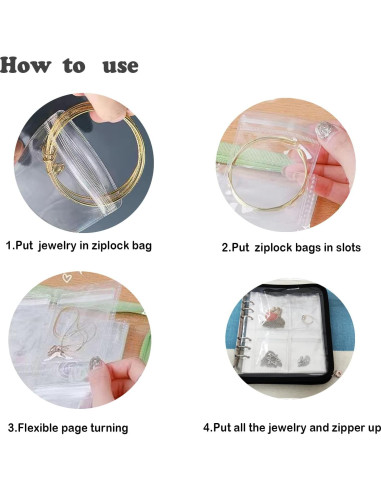 Organizador de Joyería Plegable IKJNMLP Rosa 70 Bolsillos