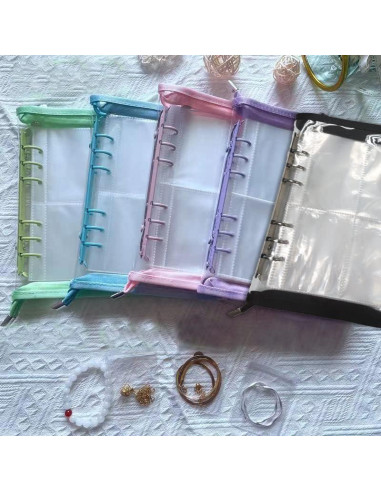 Organizador de Joyería Plegable IKJNMLP Rosa 70 Bolsillos