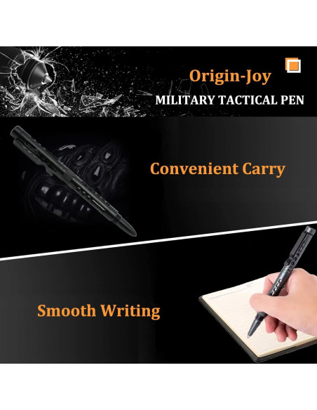Conjunto de 5 bolígrafos tácticos Origin-Joy EDC negro