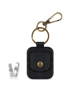 Porta Anillos de Cuero InnoHHustle Negro Portátil 14.2x11.7 cm