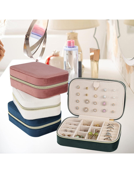 Caja de Joyería de Viaje Dajasan Terciopelo Verde Esmeralda