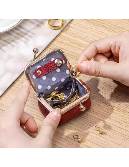 Caja de Joyería Mini ZEXILILA de Cuero Genuino Negra