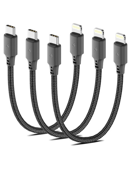 Cable USB C a Lightning 0.5m Cenepor 3Pack Carga Rápida