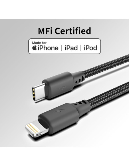 Cable USB C a Lightning 0.5m Cenepor 3Pack Carga Rápida