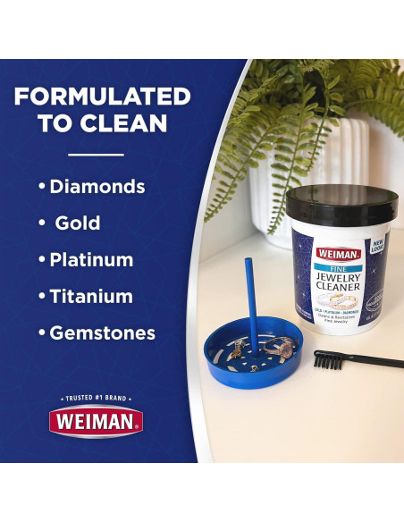 Limpiador de Joyería Weiman 198 g con Cepillo - Brillo Oro y Diamantes