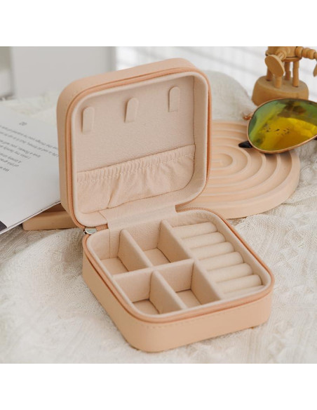 Caja de Joyería de Viaje CustomMaster Rosa - Organizador Compacto