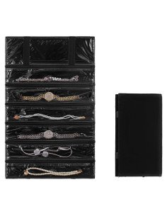 Organizador de Joyería de Viaje TEMUORG Plegable 6 Bolsillos