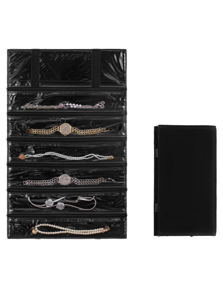 Organizador de Joyería de Viaje TEMUORG Plegable 6 Bolsillos Organizador de Joyería de Viaje TEMUORG Plegable 6 Bolsillos