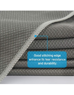 Paño de Limpieza de Microfibra SINLAND 6 Unidades 40.64x40.64 cm Gris 2