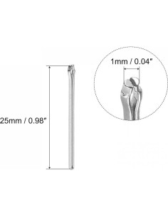 Pasadores de Enlace de Reloj uxcell 25mm Acero Inoxidable 1mm 2