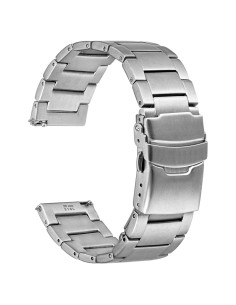 Banda de Reloj de Metal WOCCI 24mm Acero Inoxidable Plata