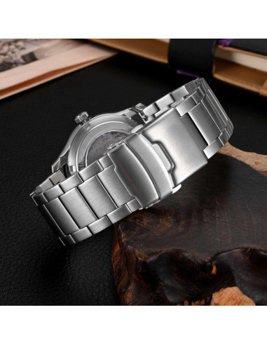 Banda de Reloj de Metal WOCCI 24mm Acero Inoxidable Plata