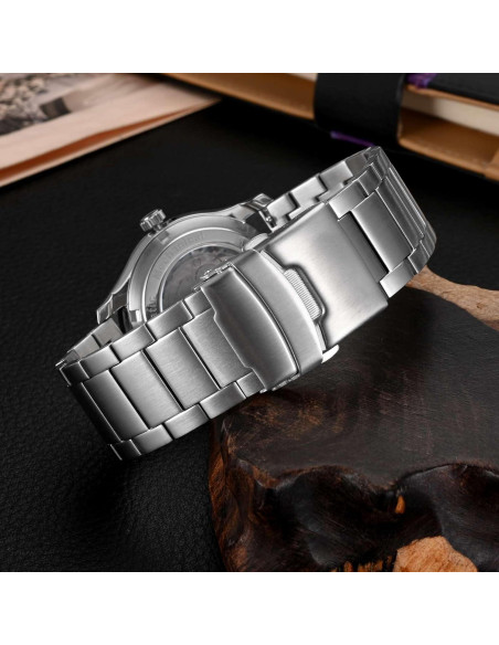 Banda de Reloj de Metal WOCCI 24mm Acero Inoxidable Plata