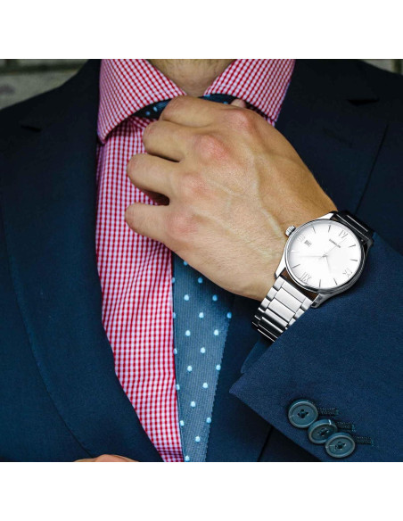 Banda de Reloj de Metal WOCCI 24mm Acero Inoxidable Plata