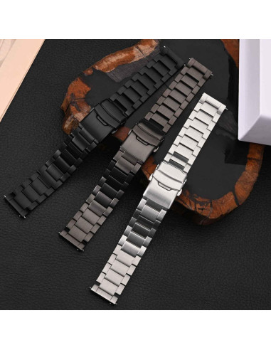 Banda de Reloj de Metal WOCCI 24mm Acero Inoxidable Plata