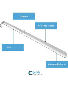 Cuerno de Zapato Metálico Largo 79cm Acero Inoxidable para Ancianos 2