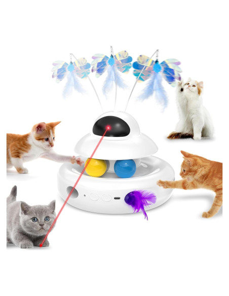 Juguete para Gatos MOHAYA 4-en-1 Interactivo Blanco