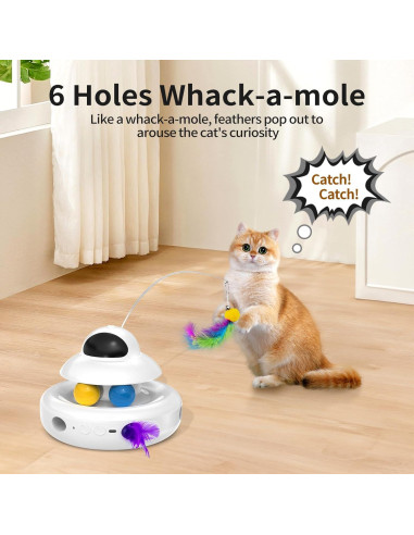 Juguete para Gatos MOHAYA 4-en-1 Interactivo Blanco