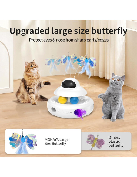 Juguete para Gatos MOHAYA 4-en-1 Interactivo Blanco