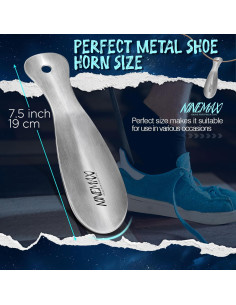 Cuerno de Zapato de Metal NINEMAX 19.05 cm Portátil para Viaje 2