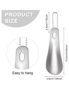 3 Piezas Cuernos de Zapatos de Acero Inoxidable 10 cm HJZHII 2