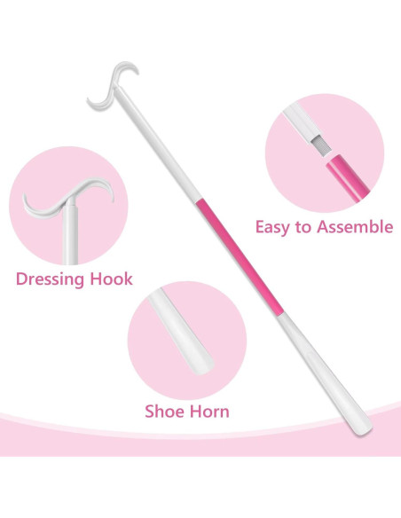 Calzador de Mango Largo Ajustable Rewkcy 90 cm para Personas Mayores