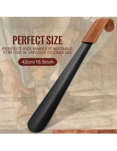 Cuerno de zapato largo KEYHOT de metal 41.91 cm para ancianos 2