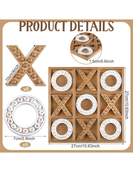 Juego de Tres en Raya Rotatingpals Madera 27x27cm Portátil