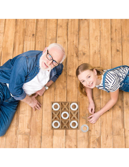 Juego de Tres en Raya Rotatingpals Madera 27x27cm Portátil
