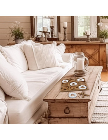 Juego de Tres en Raya Rotatingpals Madera 27x27cm Portátil