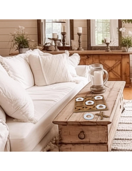 Juego de Tres en Raya Rotatingpals Madera 27x27cm Portátil