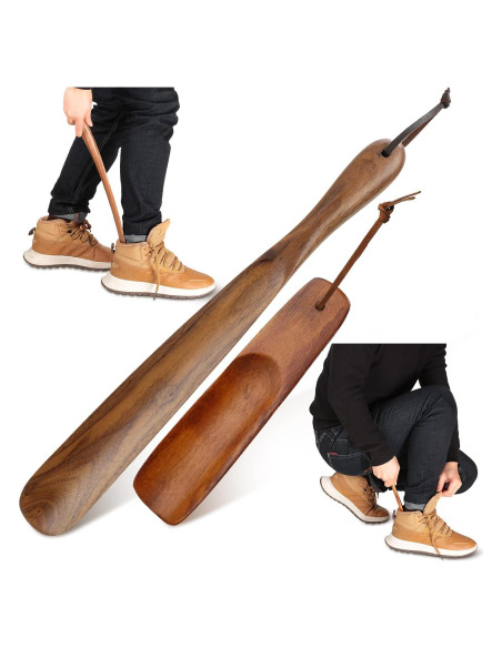 Juego de 2 Cuernos de Zapato de Madera Gandeer 38cm y 15.5cm