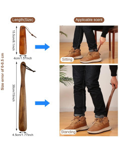 Juego de 2 Cuernos de Zapato de Madera Gandeer 38cm y 15.5cm 2