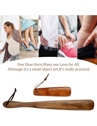 Juego de 2 Cuernos de Zapato de Madera Gandeer 38cm y 15.5cm