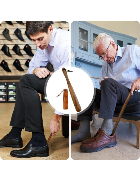 Juego de 2 Cuernos de Zapato de Madera Gandeer 38cm y 15.5cm