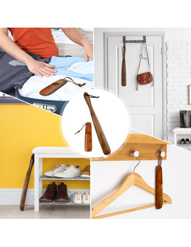 Juego de 2 Cuernos de Zapato de Madera Gandeer 38cm y 15.5cm