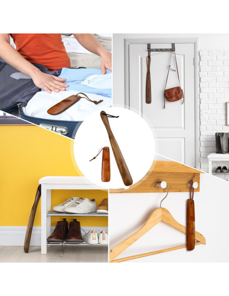Juego de 2 Cuernos de Zapato de Madera Gandeer 38cm y 15.5cm