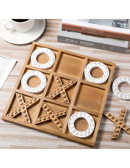 Juego de Tres en Raya Rotatingpals Madera 27x27cm Portátil