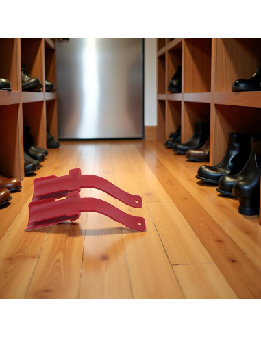 Ayudante de Zapatos Rojo Portátil para Ancianos y Discapacitados
