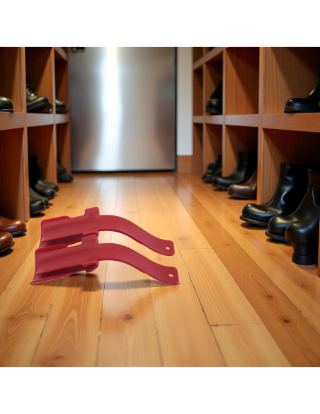 Ayudante de Zapatos Rojo Portátil para Ancianos y Discapacitados