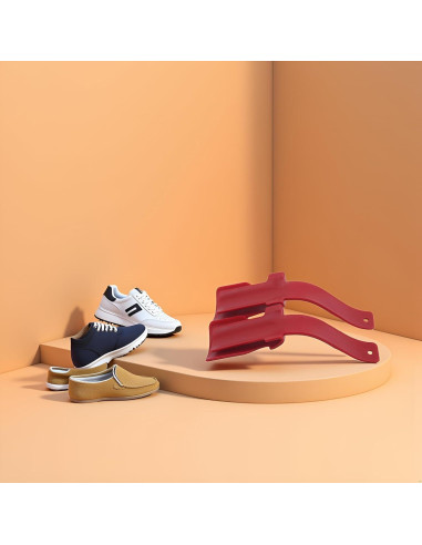 Ayudante de Zapatos Rojo Portátil para Ancianos y Discapacitados