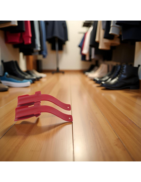 Ayudante de Zapatos Rojo Portátil para Ancianos y Discapacitados